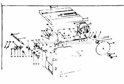 Motor and Control Box Assembly Diagram and Parts List for 11324140  Craftsman Table Saw