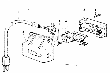 On / Off Power Outlet Diagram and Parts List for 113241680  Craftsman Table Saw
