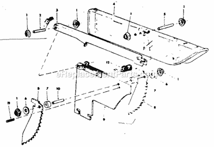Guard Assembly Diagram and Parts List for 113241680  Craftsman Table Saw