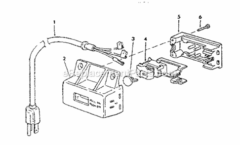 On / Off Power Outlet 60381 Diagram and Parts List for 113241690  Craftsman Table Saw