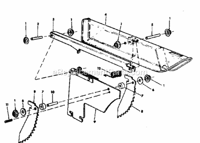 Guard Assembly Diagram and Parts List for 113241691  Craftsman Table Saw