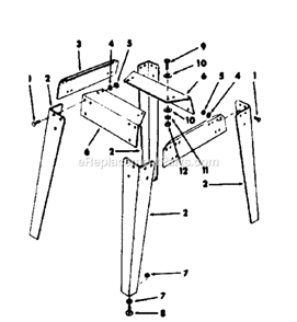 Legs Diagram and Parts List for 113241691  Craftsman Table Saw