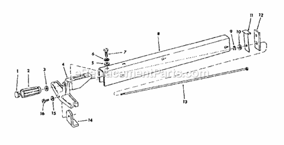 Page C Diagram and Parts List for 113241730  Craftsman Table Saw