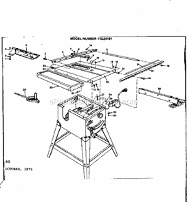 Unit Diagram and Parts List for 11324181  Craftsman Table Saw