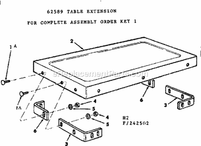 Table Extension Diagram and Parts List for 113242502  Craftsman Table Saw