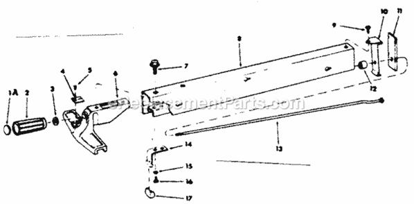 62782 Fence Assembly Diagram and Parts List for 113242730  Craftsman Table Saw