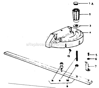 62694 Miter Gauge Assembly Diagram and Parts List for 113242730  Craftsman Table Saw