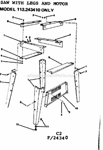 Page C Diagram and Parts List for 11324340  Craftsman Band Saw