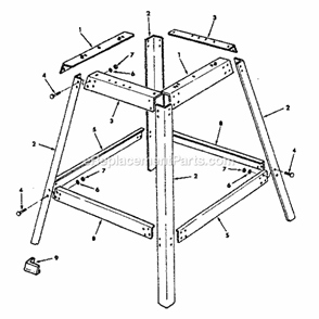 Leg Set Diagram and Parts List for 113247110  Craftsman Band Saw