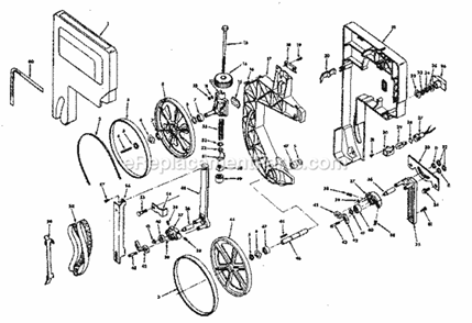 Drive Assembly Parts Diagram and Parts List for 113247310  Craftsman Band Saw