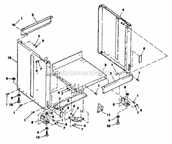 23" Cabinet Diagram and Parts List for 113247310  Craftsman Band Saw