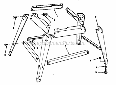 Leg Set Diagram and Parts List for 113247310  Craftsman Band Saw