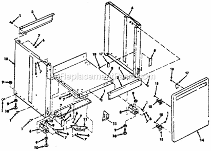 23" Cabinet Diagram and Parts List for 113247410  Craftsman Band Saw