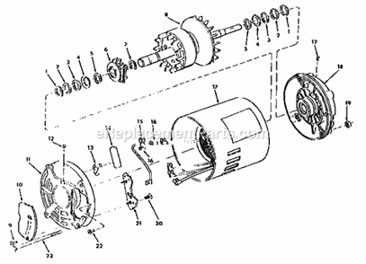 Motor Parts List Diagram and Parts List for 113248320  Craftsman Band Saw