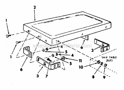 Table Extension Diagram and Parts List for 113290060  Craftsman Table Saw