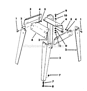 Legs Supplied Diagram and Parts List for 113290650  Craftsman Table Saw