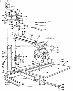 Unit Diagram and Parts List for 11329220  Craftsman Chop Saw