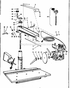 Unit Diagram and Parts List for 11329320  Craftsman Chop Saw