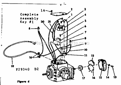 Motor Assembly Diagram and Parts List for 11329340  Craftsman Chop Saw