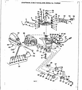 Yoke Assembly Diagram and Parts List for 11329341  Craftsman Chop Saw