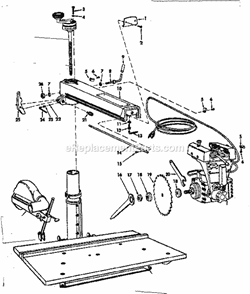 Unit Diagram and Parts List for 11329342  Craftsman Chop Saw