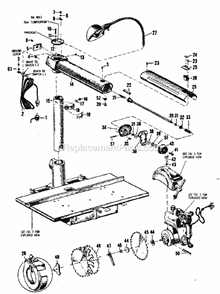 Cover Plate Assembly Diagram and Parts List for 11329401  Craftsman Chop Saw
