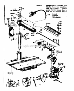 Cover Plate Assembly Diagram and Parts List for 11329402  Craftsman Chop Saw