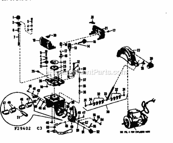 Saw Guard And Yoke Assembly Diagram and Parts List for 11329402  Craftsman Chop Saw