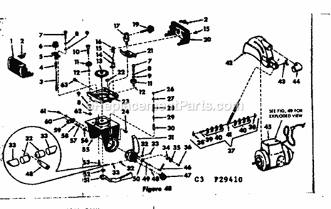 Saw Guard and Yoke Assembly Diagram and Parts List for 11329410  Craftsman Chop Saw