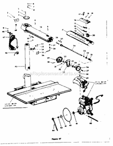 Unit Diagram and Parts List for 11329411  Craftsman Chop Saw