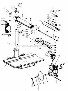 Unit Diagram and Parts List for 11329430  Craftsman Chop Saw