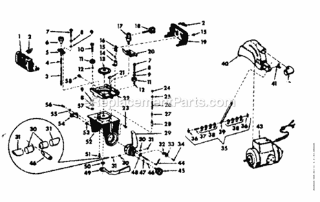 Saw Guard And Yoke Assembly Diagram and Parts List for 11329430  Craftsman Chop Saw
