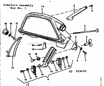 Guard Assembly Diagram and Parts List for 11329450  Craftsman Chop Saw