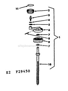 Cap Assembly, Radial Arm Diagram and Parts List for 11329450  Craftsman Chop Saw