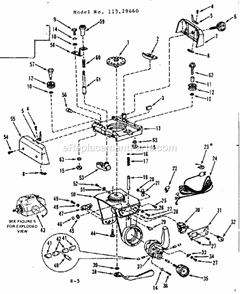 Yoke Assembly Diagram and Parts List for 11329460  Craftsman Chop Saw