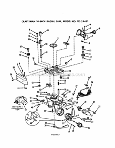 Yoke Assembly Diagram and Parts List for 11329461  Craftsman Chop Saw
