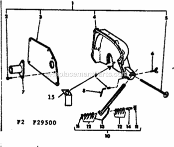 Guard Assembly Diagram and Parts List for 11329500  Craftsman Chop Saw