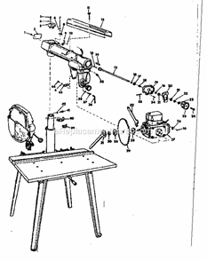 Unit Diagram and Parts List for 11329510  Craftsman Chop Saw