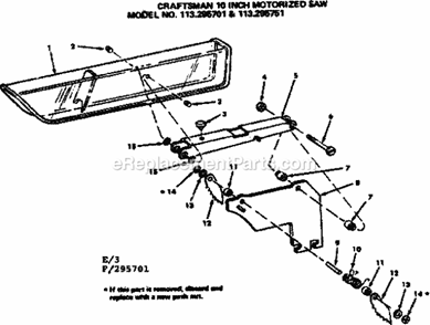 Guard Assembly Diagram and Parts List for 113295701  Craftsman Table Saw