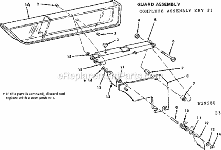 Guard Assembly Diagram and Parts List for 113295820  Craftsman Table Saw
