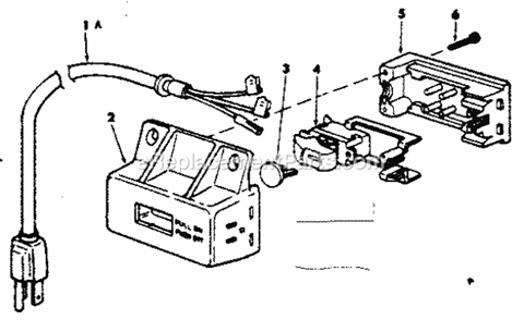Power Outlet Diagram and Parts List for 113298032  Craftsman Table Saw