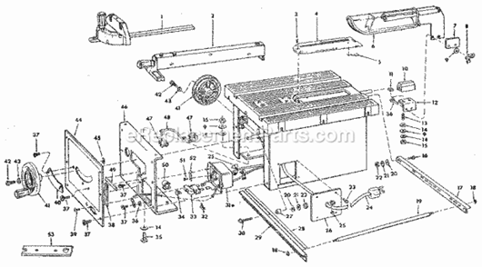 Page A Diagram and Parts List for 113298060  Craftsman Table Saw