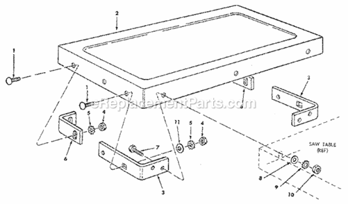 Page G Diagram and Parts List for 113298060  Craftsman Table Saw