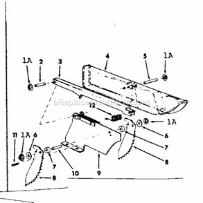 Guard Assembly Diagram and Parts List for 113298151  Craftsman Table Saw