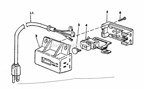 On / Off Power Outlet Diagram and Parts List for 113298151  Craftsman Table Saw