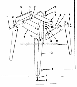 Legs Supplied Diagram and Parts List for 113298151  Craftsman Table Saw