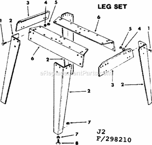Page J Diagram and Parts List for 113298210  Craftsman Table Saw