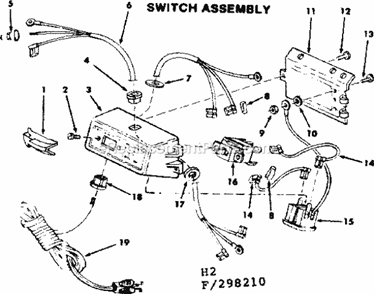 Page H Diagram and Parts List for 113298210  Craftsman Table Saw