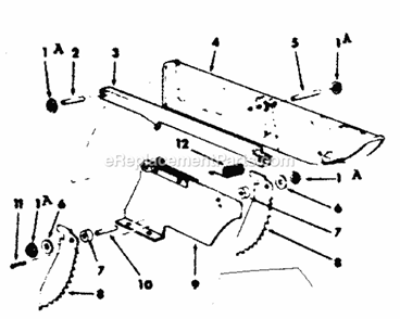 Guard Assembly Diagram and Parts List for 113298240  Craftsman Table Saw