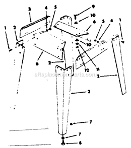 Leg Set Diagram and Parts List for 113298240  Craftsman Table Saw